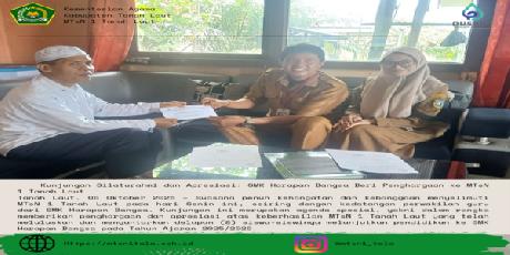 Kunjungan Silaturahmi dan Apresiasi: SMK Harapan Bangsa beri Penghargaan ke MTsN 1 Tanah Laut